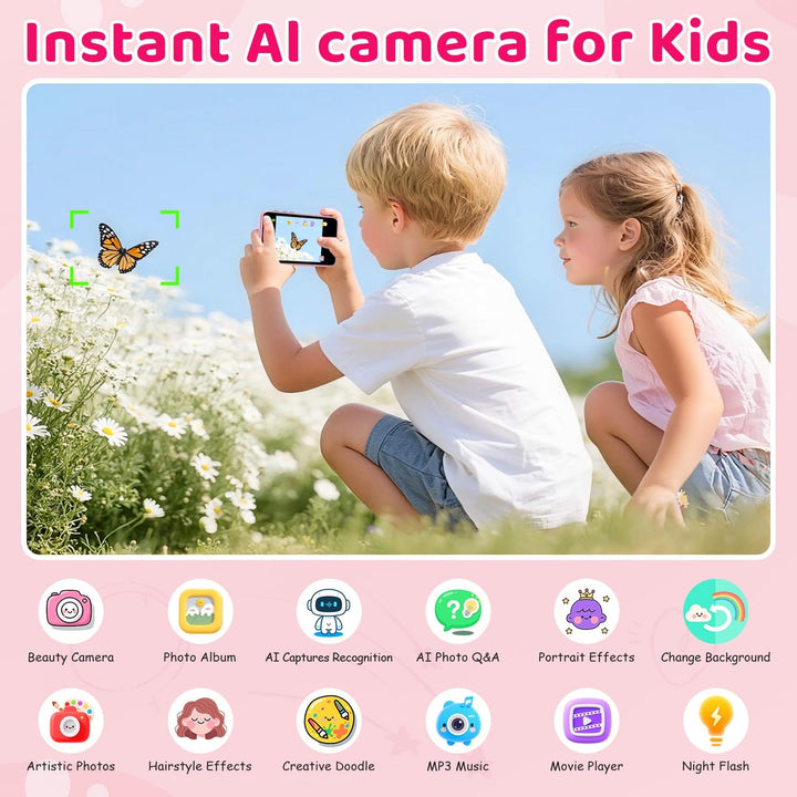 FieGsom Cámara inteligente de aprendizaje con IA para niños, cámara...