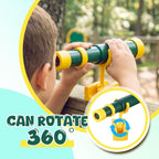 2 piezas de telescopio de casa del árbol para niños, accesorios de juego, verde, amarillo