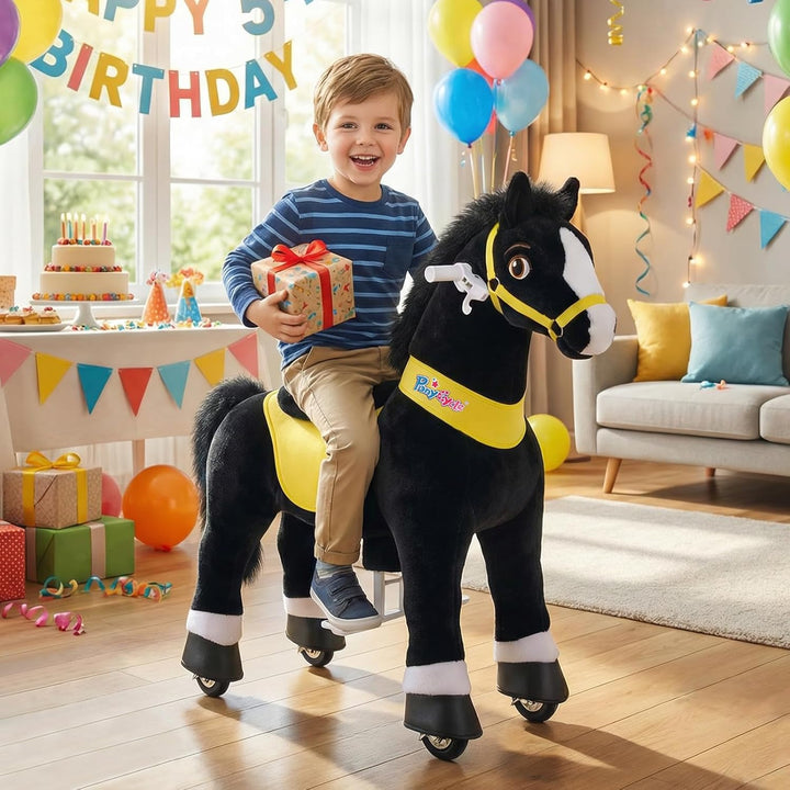 PonyCycle Juguetes para montar Caballo negro esencial Modelo E (con...