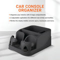 Armor All Organizador de consola de automóvil, organizador de asiento de automóvil con 2 portavasos ajustables, 3 compartimentos de almacenamiento grandes, cinturón de seguridad para sujeción segura