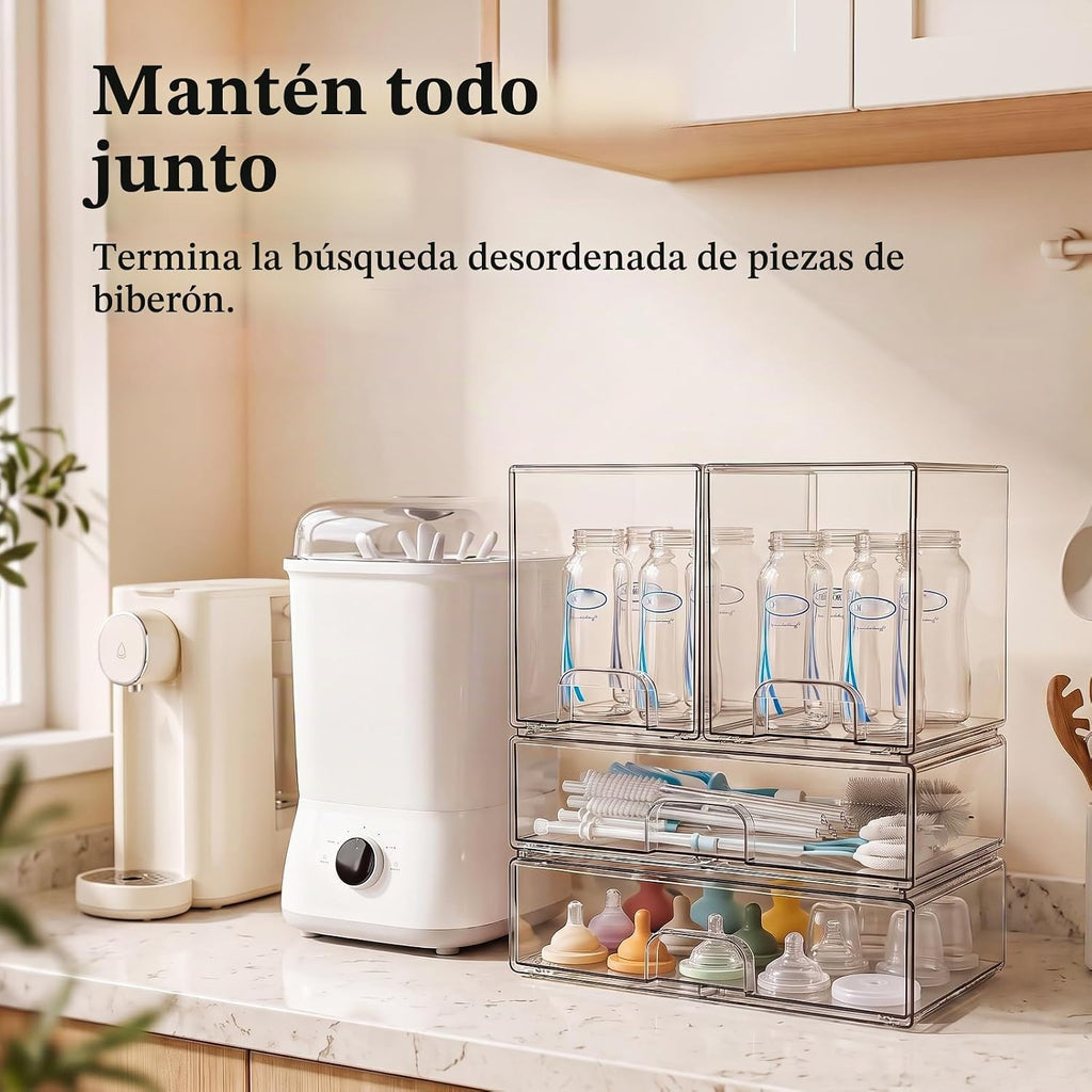 Cajones de almacenamiento apilables transparentes: cubos
