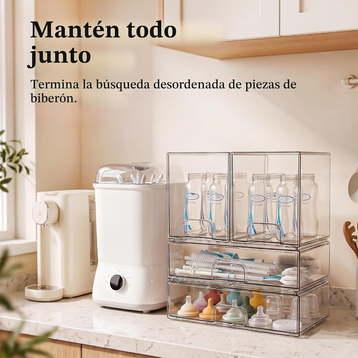 Cajones de almacenamiento apilables transparentes: cubos