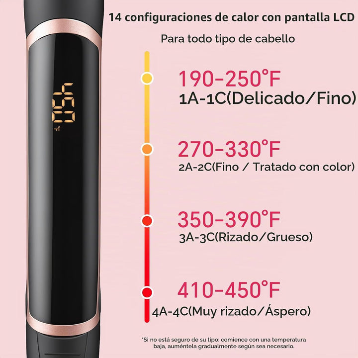 Plancha de pelo y rizador 2 en 1 de 1 pulgada, plancha plana de cer...