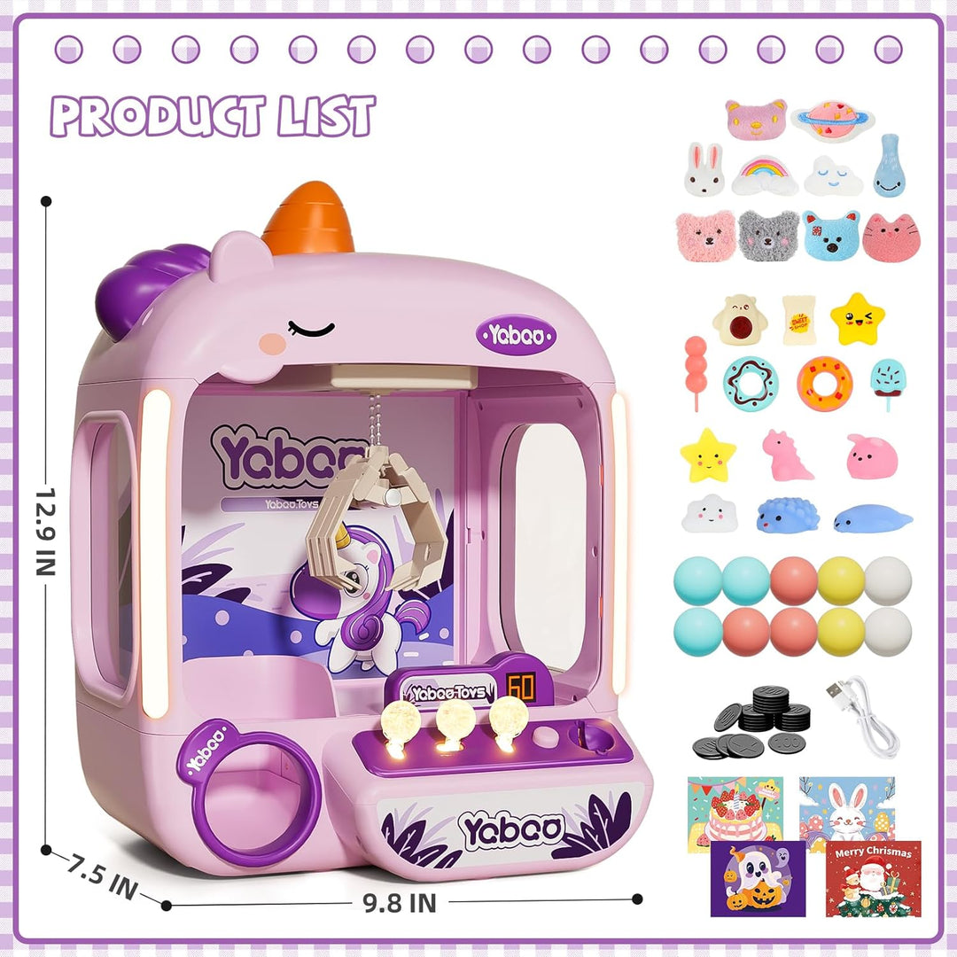 Vanvimen Máquina de garras de unicornios para niños y niñas, mini m...