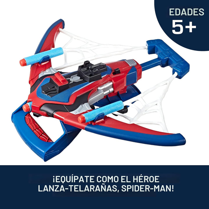 Marvel Spider-Man Web Shots Spiderbolt NERF - Juguete lanzador moto...