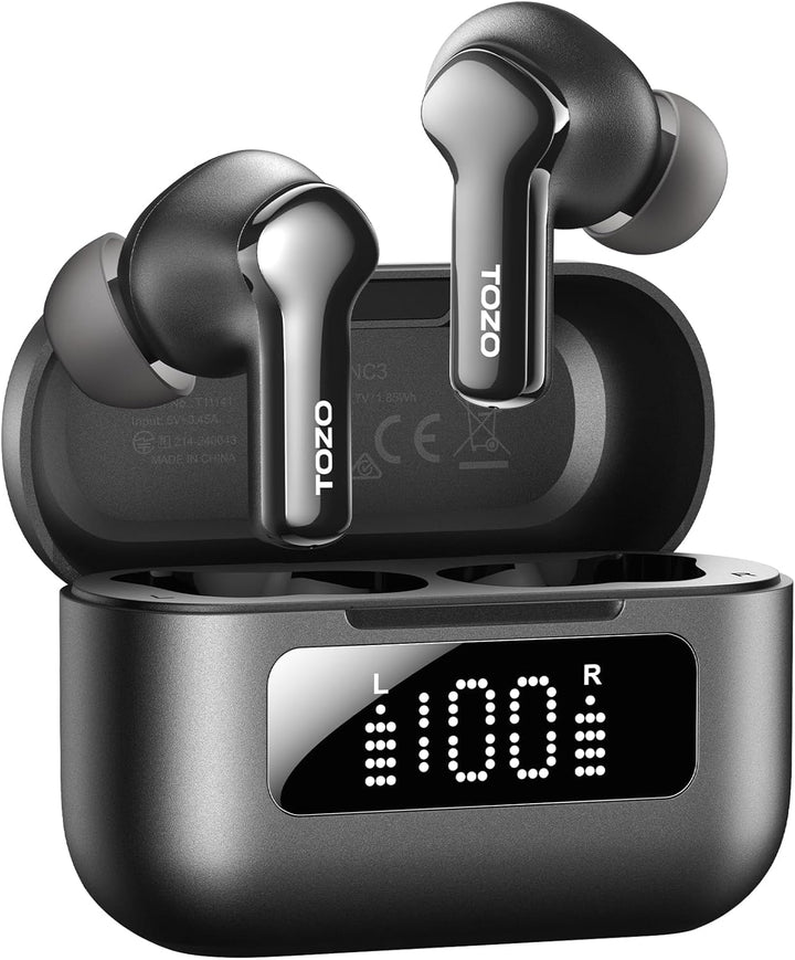 TOZO Auriculares inalámbricos híbridos con cancelación activa de ru...