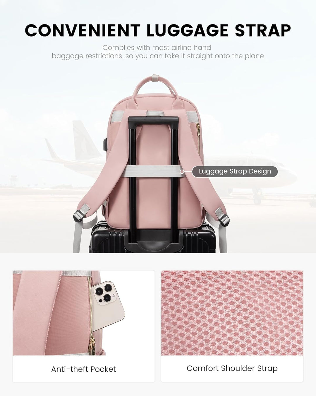 LOVEVOOK Mochila para computadora portátil para mujer, mochila para...