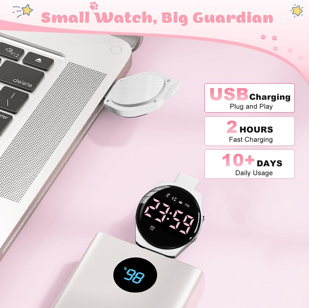 Relojes para niños y niñas, reloj deportivo digital con contador de pasos, podómetro, alarma de vibración, sin aplicación, impermeable, rastreador de fitness, reloj para niños, niñas, adolescentes