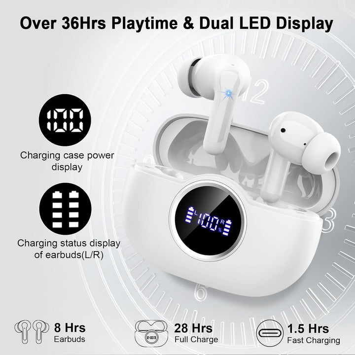 Auriculares Bluetooth 5.4, auriculares inalámbricos 2026 Bass-3.0 3...