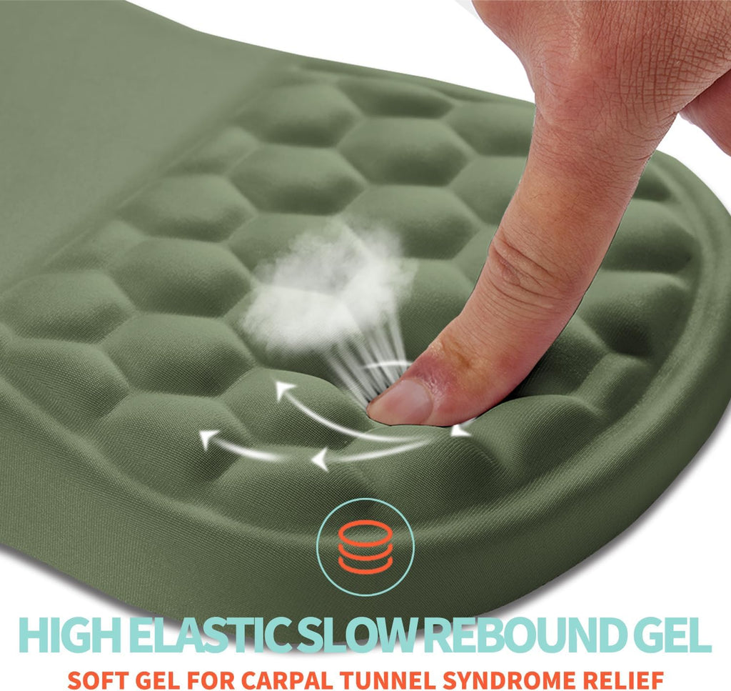 Alfombrilla ergonómica para mouse con soporte de muñeca con espuma viscoelástica y protuberancia de masaje, almohadilla para aliviar el dolor del túnel carpiano, reposamuñecas para mouse (12 x
