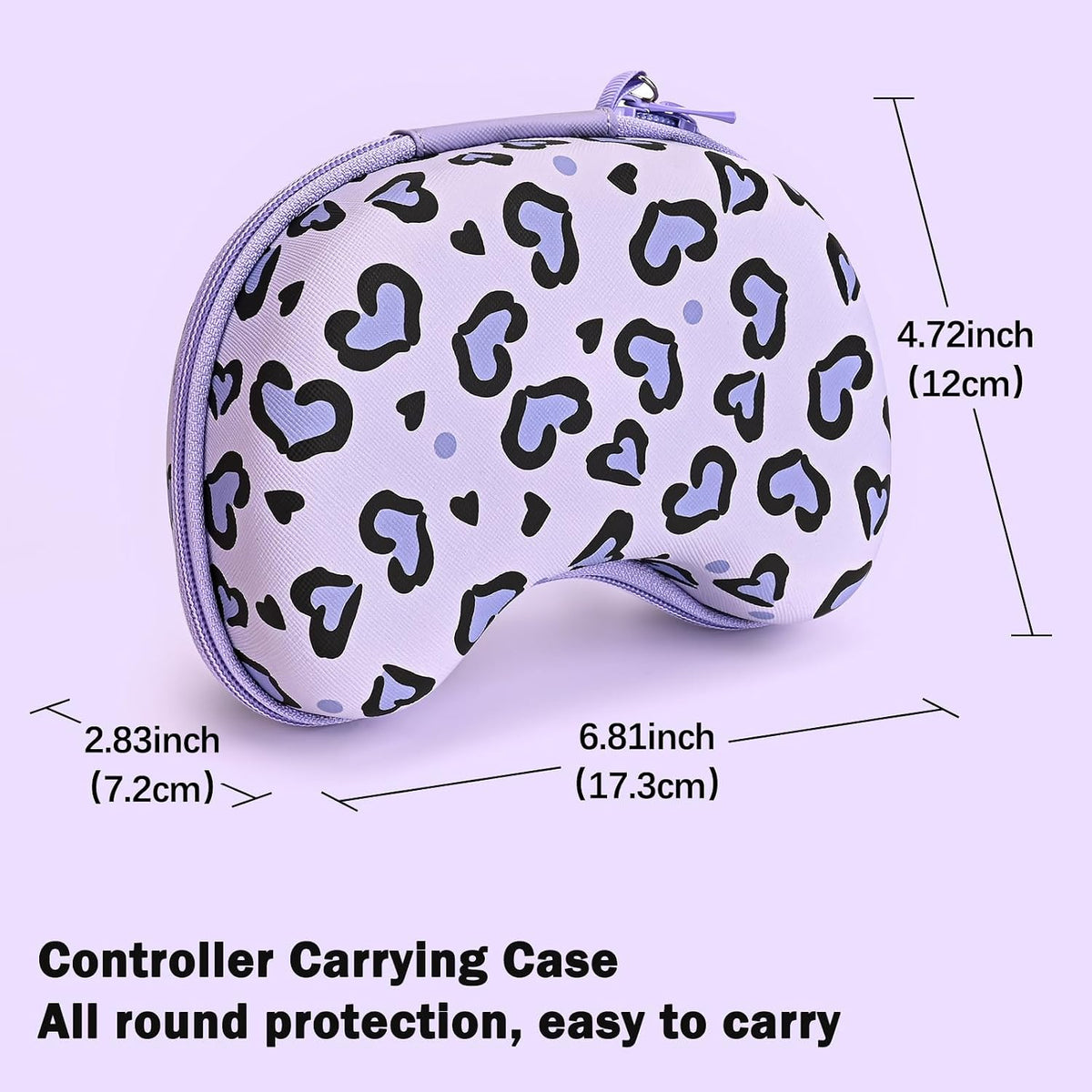 DLseego Love Leopard - Bolsa de almacenamiento de viaje para Xbox One, PlayStation5, PS4 Switch Pro, controlador inalámbrico, bolsa protectora portátil a prueba de golpes, 1 colgante de corazón de