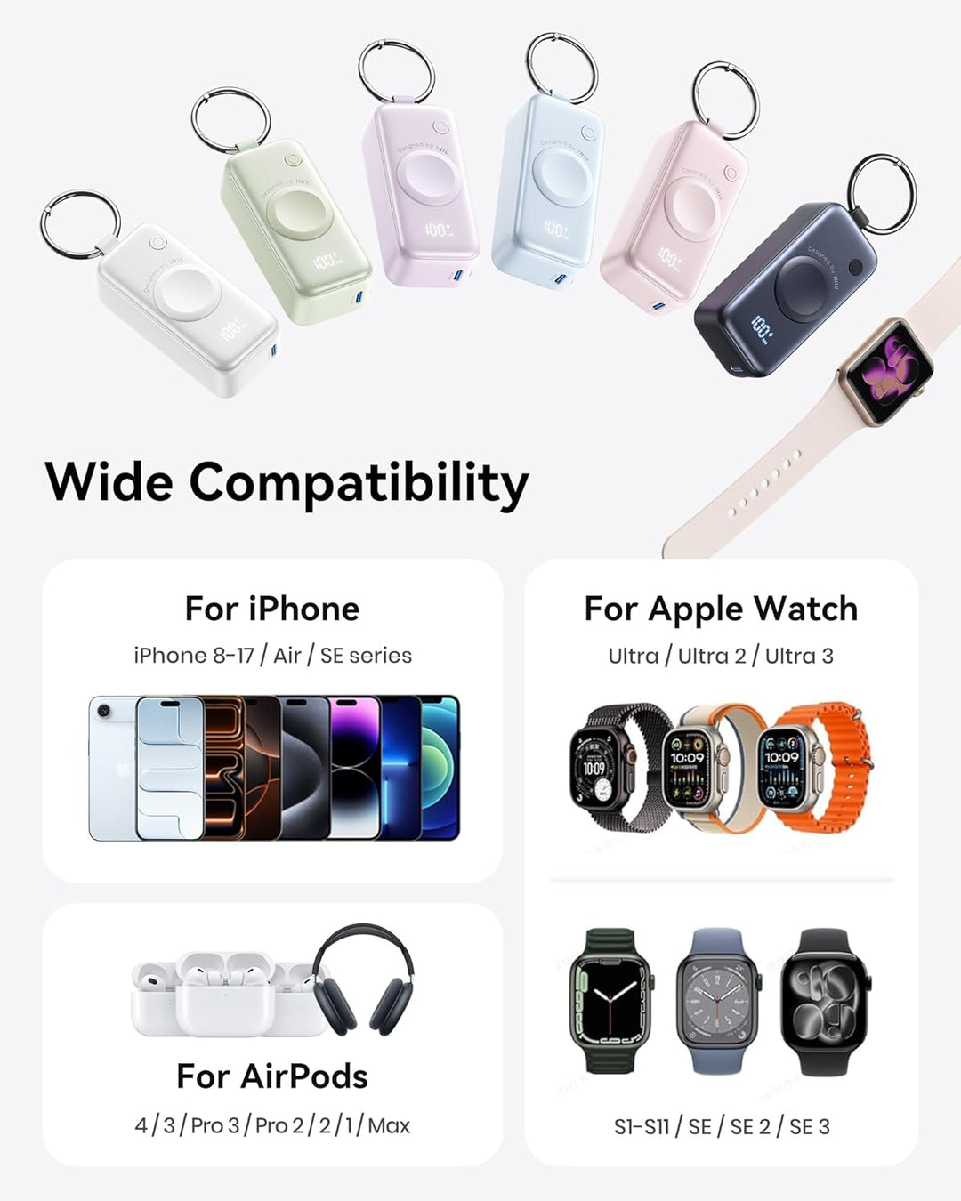 INIU SnapGo Mini cargador portátil, banco de energía para Apple Wat...