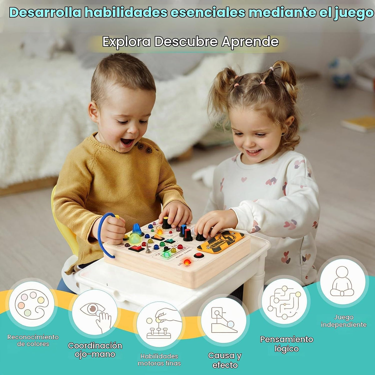 Tablero de madera para viajes, juguetes Montessori y regalos para niños y