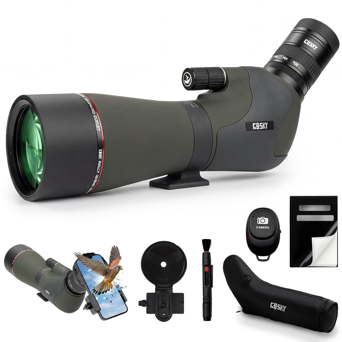 Gosky Elite HD Spotting Scope 20-60x80 con liberación sin contacto con