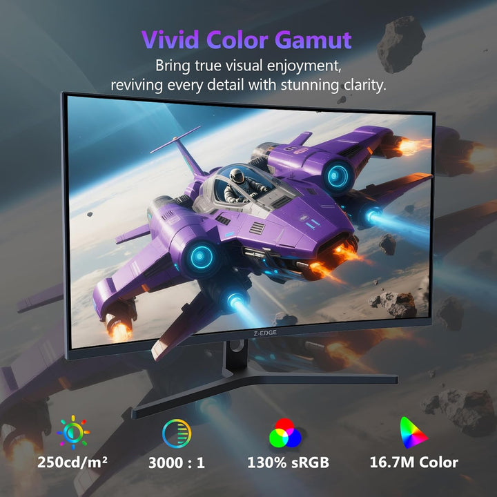 Z-Edge Monitor de juegos curvo de 27 pulgadas, monitor PC FHD 1080P...