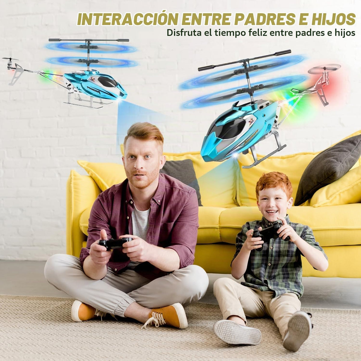 Helicóptero de control remoto para niños, helicópteros RC de retención de altitud 2.4G con luz LED y giroscopio, avión controlado por radio juguete interior con 3.5 canales de alta velocidad