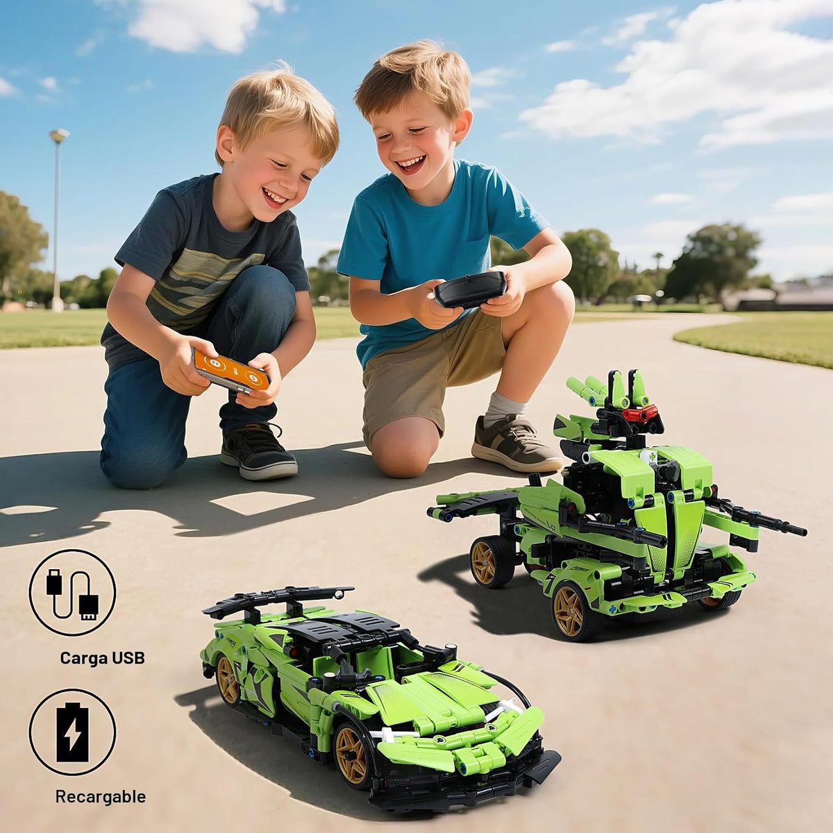 IQKidz Kit de bloques de construcción STEM para niños - Auto de carreras con control remoto y robot de juguete 2 en 1, gran regalo para niños, adolescentes de 6 7 8-12+ años que aman la ingeniería y
