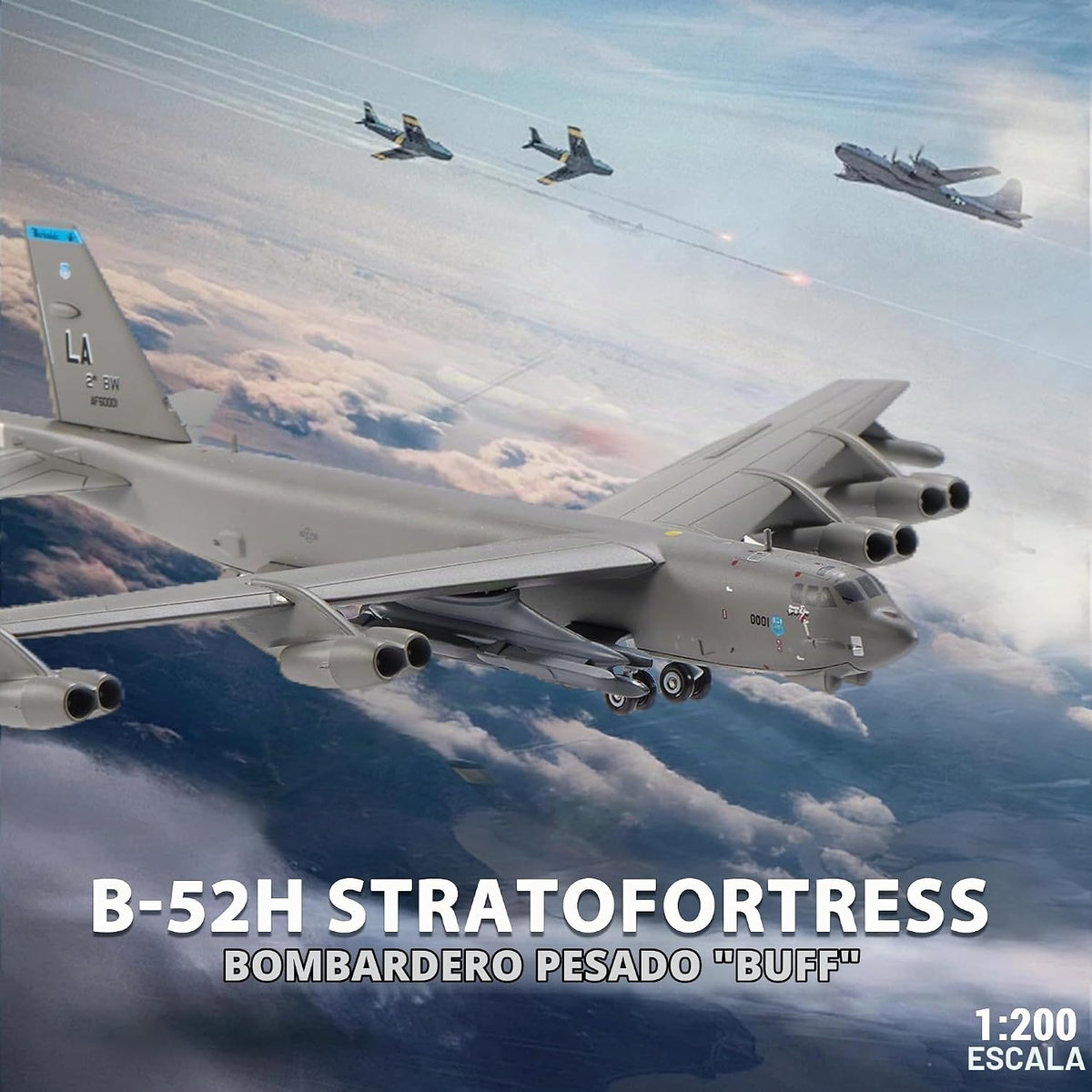 1:200 Escala B-52H Stratofortress Stratofortress Strategic Bomber Modelo de aviones militares Modelos de aleación para colección o regalo