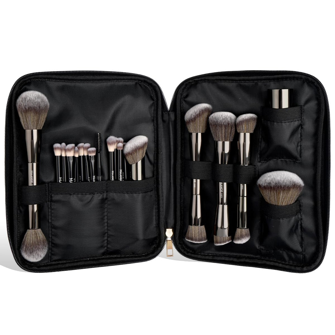MAANGE Juego de 20 brochas de maquillaje con bolsa, brocha Kabuki d...