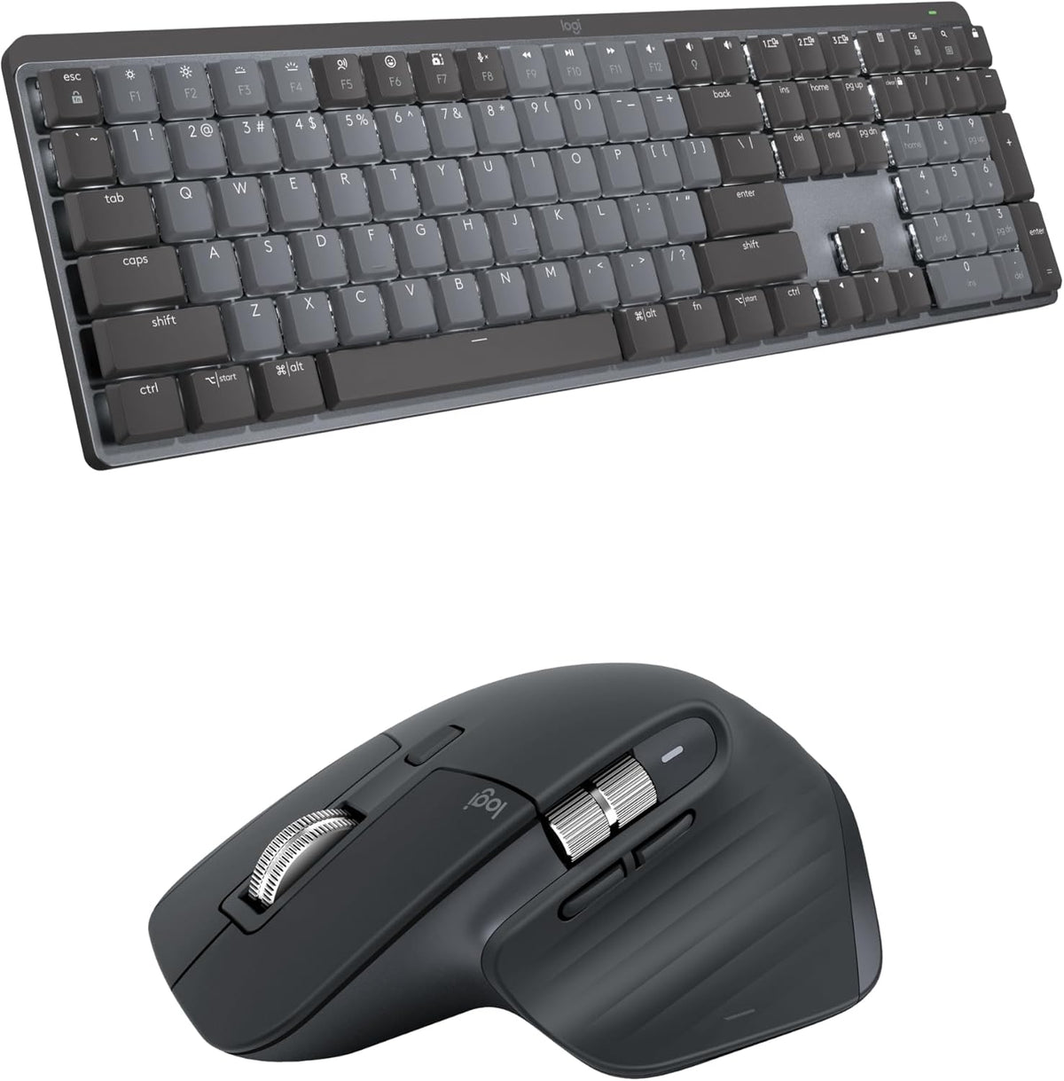Logitech MX Teclado mecánico inalámbrico de rendimiento iluminado,...