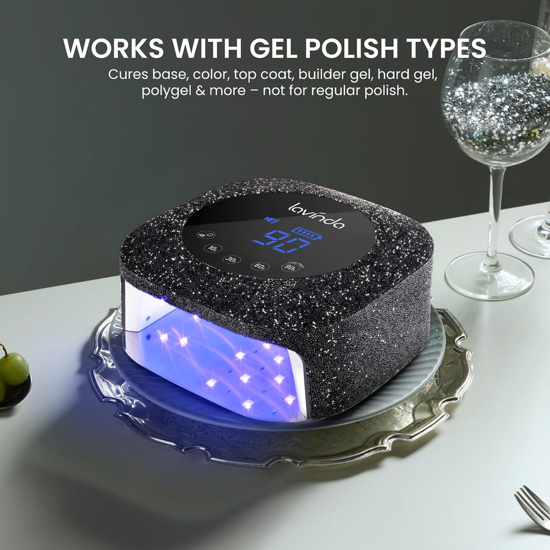 Lavinda Lámpara de uñas UV de 54W, luz UV para uñas de gel, lámpara...