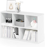 Furinno LUDER - Estantería de 5 cubos, estantería reversible, 9.4 x 19.5 x 31.5 pulgadas, fácil montaje, para sala de estar, dormitorio, oficina en casa, color blanco