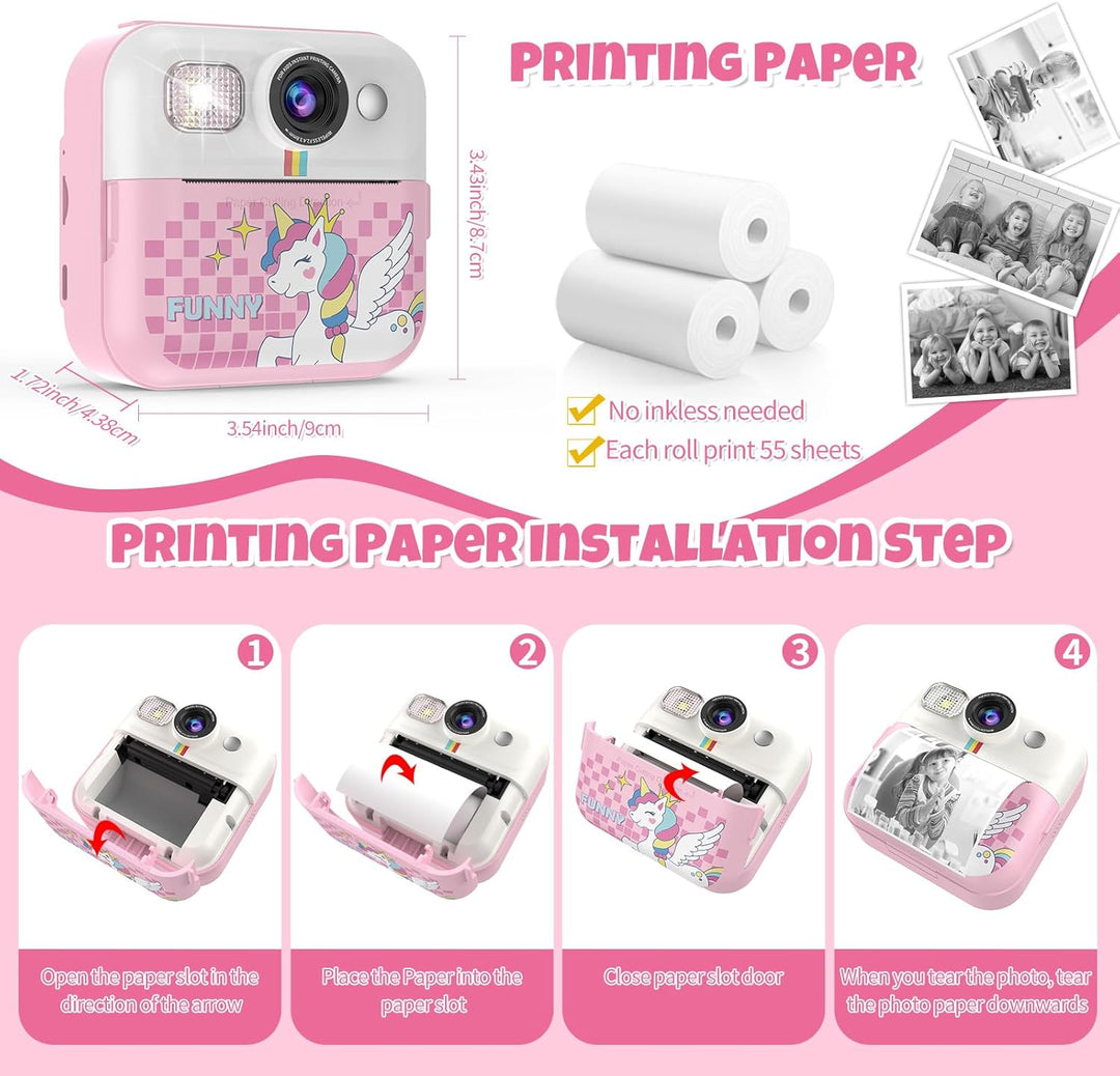 Cámara de impresión instantánea para niños, cámaras imprimibles par...