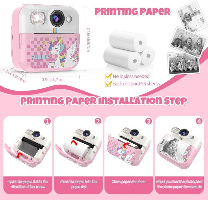 Cámara de impresión instantánea para niños, cámaras imprimibles par...
