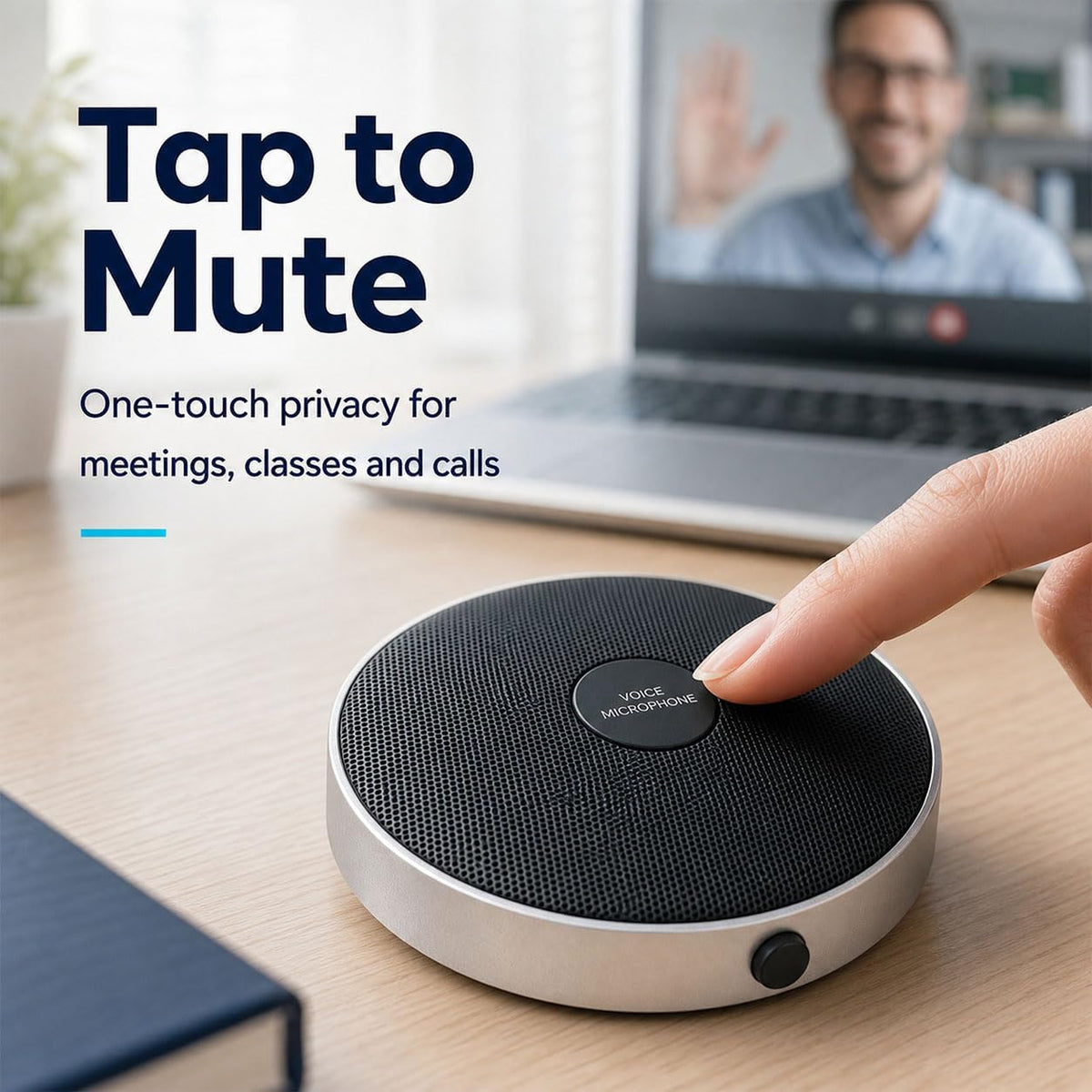 Micrófono de computadora de 360° para escritorio, micrófono de PC de conferencia USB, tecnología de cancelación de ruido, grabación, Skype, clase en línea, informador de corte, plug & play