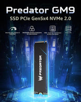 Acer Predator GM9 M.2 Gen5 SSD de 2 TB, hasta 14500 MB\/s, unidad i...