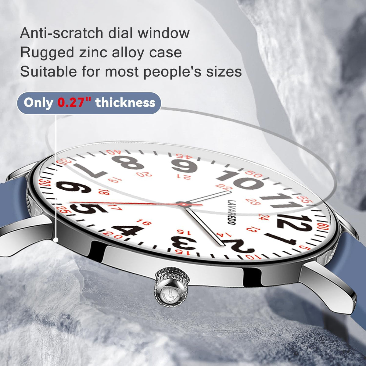 Reloj de enfermera para enfermeras, doctores, mujeres y hombres, relojes analógicos impermeables con esfera luminosa y movimiento de cuarzo japonés, reloj de hora militar fácil de leer con