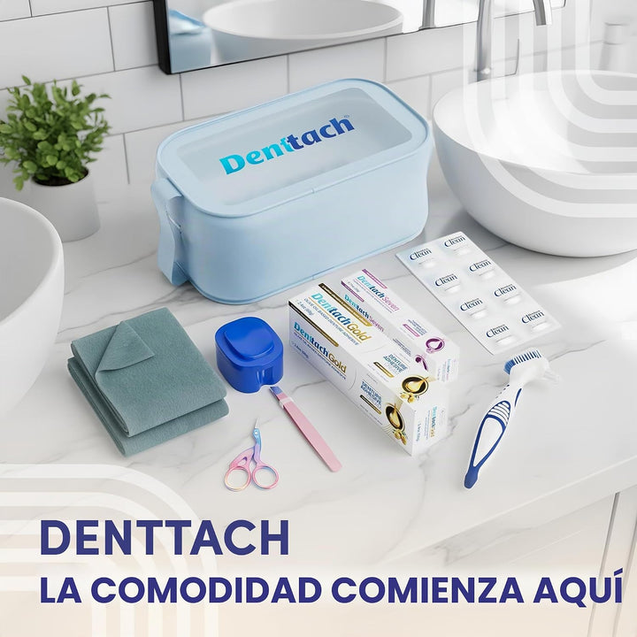 Kit de inicio para dentaduras, kit de 9 piezas incluye adhesivo ter...