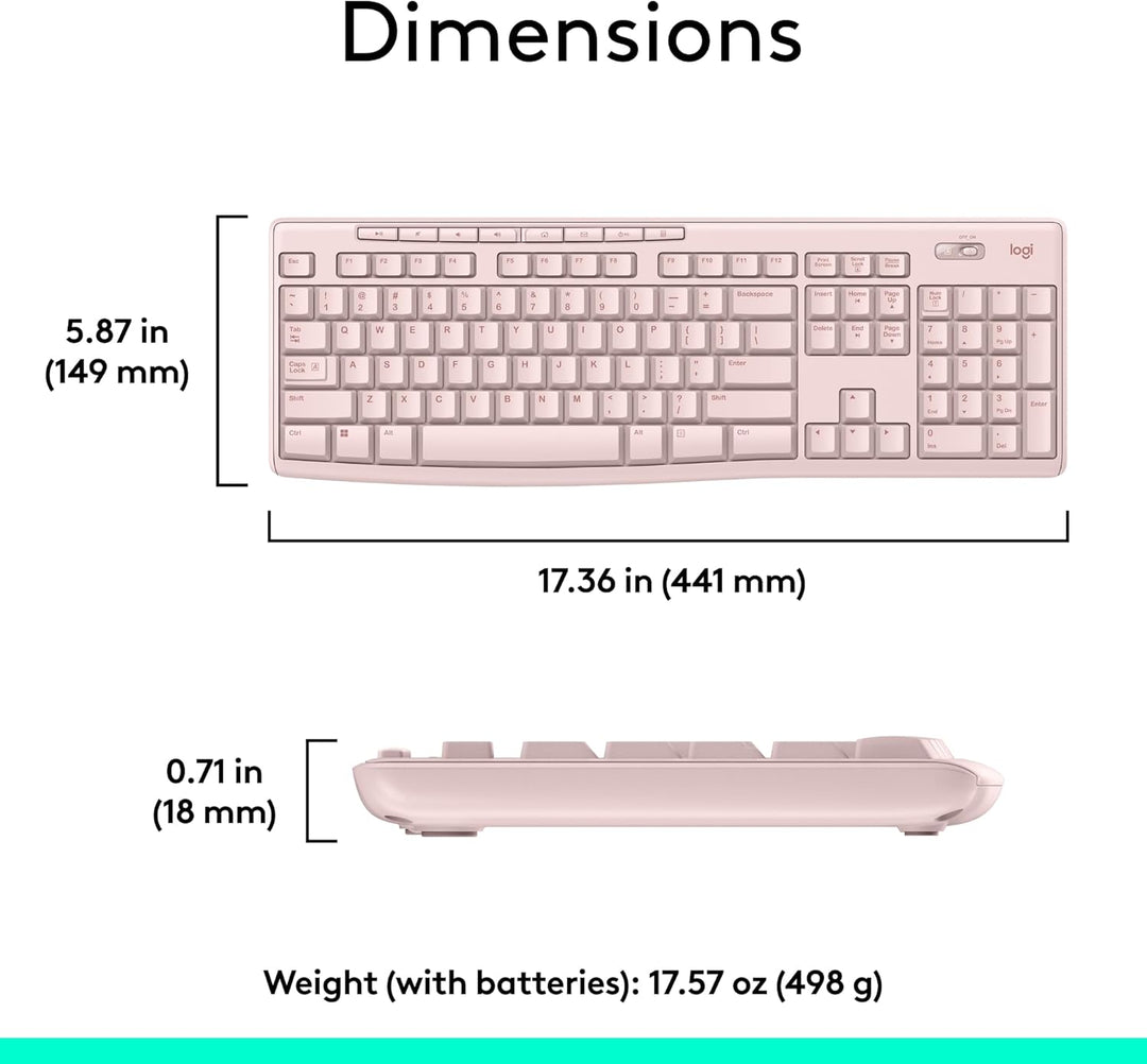 Logitech Teclado inalámbrico K270 para Windows, inalámbrico de 2,4...