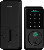 Wyze Auto-Lock Bolt v2, Control de Acceso sin Llave con Huella dactilar, Cerradura Inteligente con Escáner de Aprendizaje AI y Wi-Fi para Puerta Principal, Cerradura de Pestillo con Cierre Automático, Batería de 8 Meses, BHMA2, IP53, Teclado Anti‑Mirada