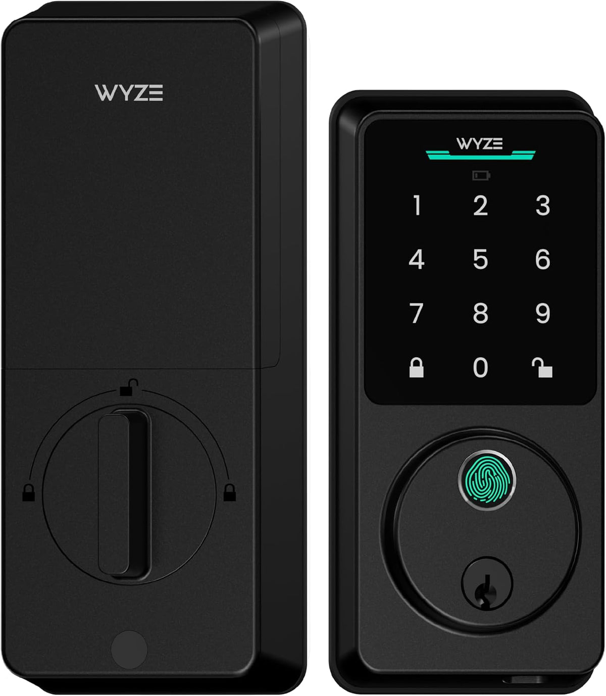 Wyze Auto-Lock Bolt v2, Control de Acceso sin Llave con Huella dactilar, Cerradura Inteligente con Escáner de Aprendizaje AI y Wi-Fi para Puerta Principal, Cerradura de Pestillo con Cierre Automático, Batería de 8 Meses, BHMA2, IP53, Teclado Anti‑Mirada