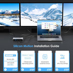 WAVLINK Adaptador USB C a triple monitor, compatible con Mac y Windows