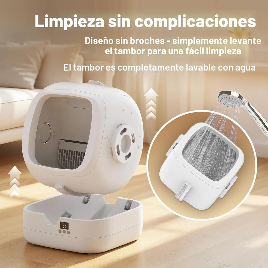 Mintakawa Caja de arena automática para gatos, control por aplicación y control de peso, ultra silenciosa, adecuada para gatos medianos y gatitos, caja de arena segura antipellizcos (requiere montaje)