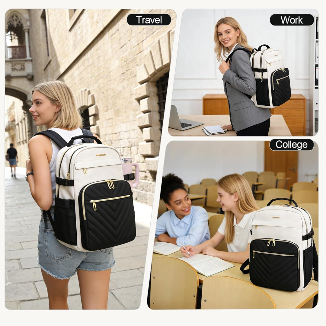 VANKEAN Mochila para laptop para mujer con bolsillo gigante para va...