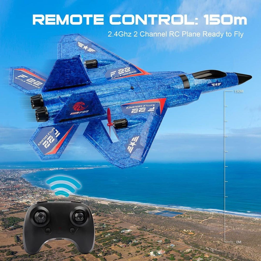 RoofWorld Avión RC, avión RC F22 listo para volar, avión de control...