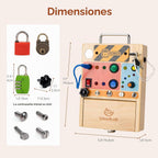 Montessori Busy Board, juguete de aprendizaje sensorial 3 en 1 para