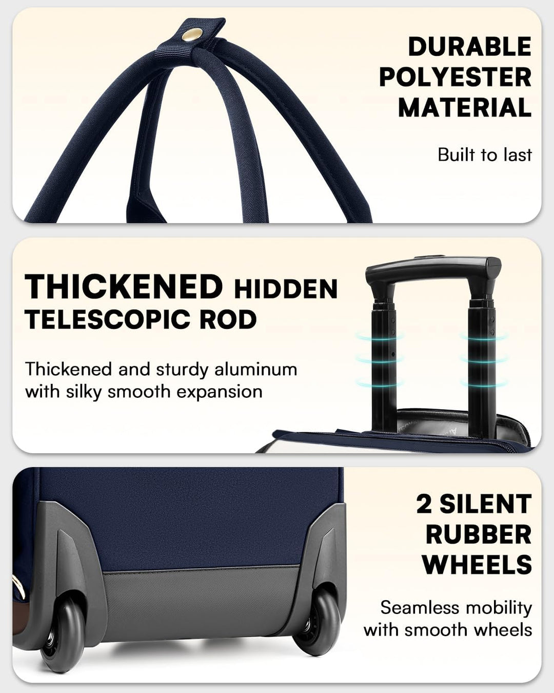 Mochila rodante Arcoyard para mujeres, mochila rodante para viajes...