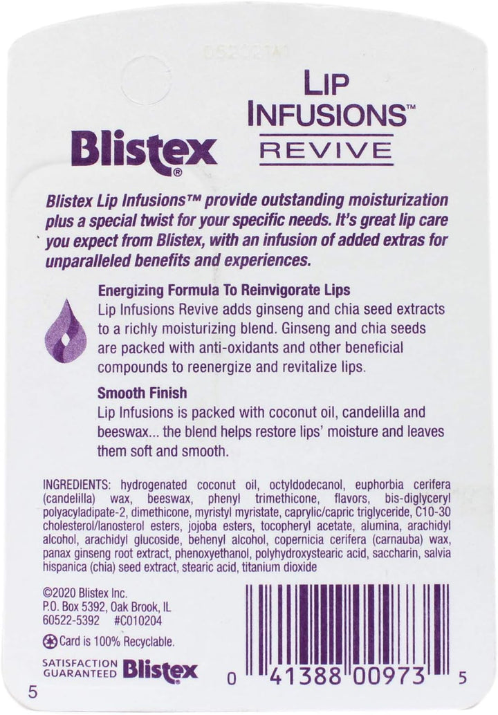 Blistex Lip Infusions Revive Lip Moisturizer 0.13 onzas (paquete de 3)