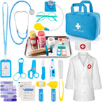 Kit de médico para niños, 36 piezas de juego de doctor para niños pequeños de 3 a 5 años con bolsa de almacenamiento médico y estetoscopio real, kits médicos, juguetes de médico, divertido juego de rol de médico, regalo para niños pequeños