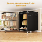 P4C Plus - Perchero enrollable con tapa, estantes de ropa