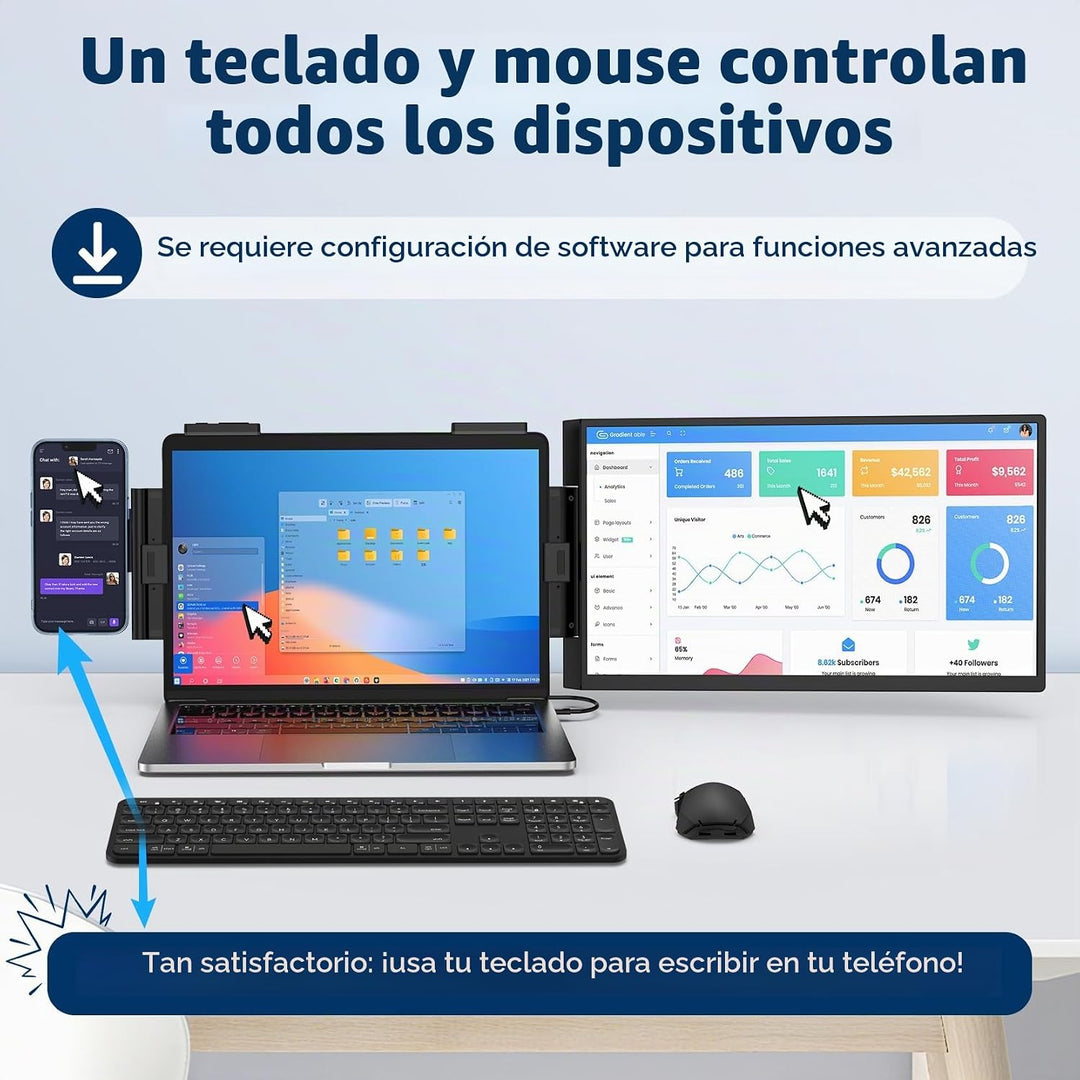 HONGO Monitor de estudio portátil FHD IPS 1080P de 15.6 pulgadas, e...