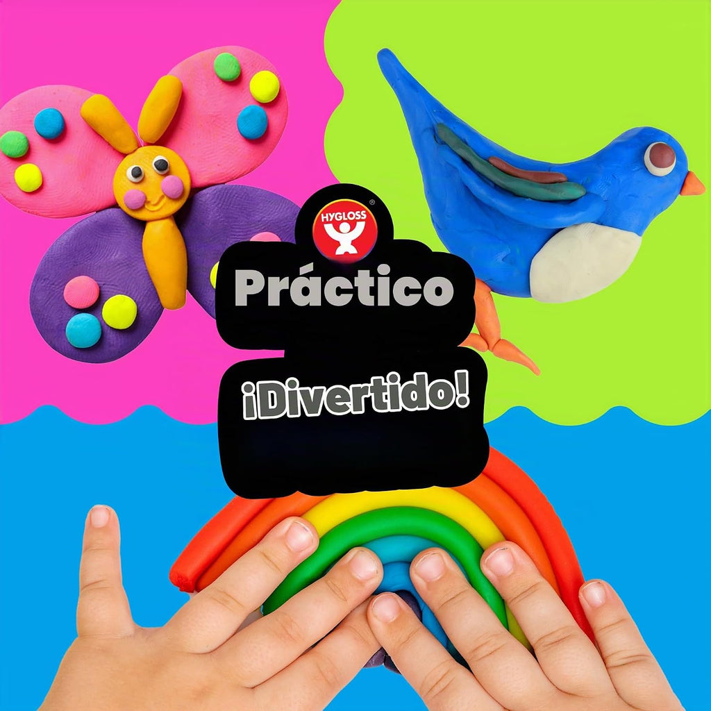 Hygloss Play - Masa de modelado para niños, 6 colores surtidos, 1 libra