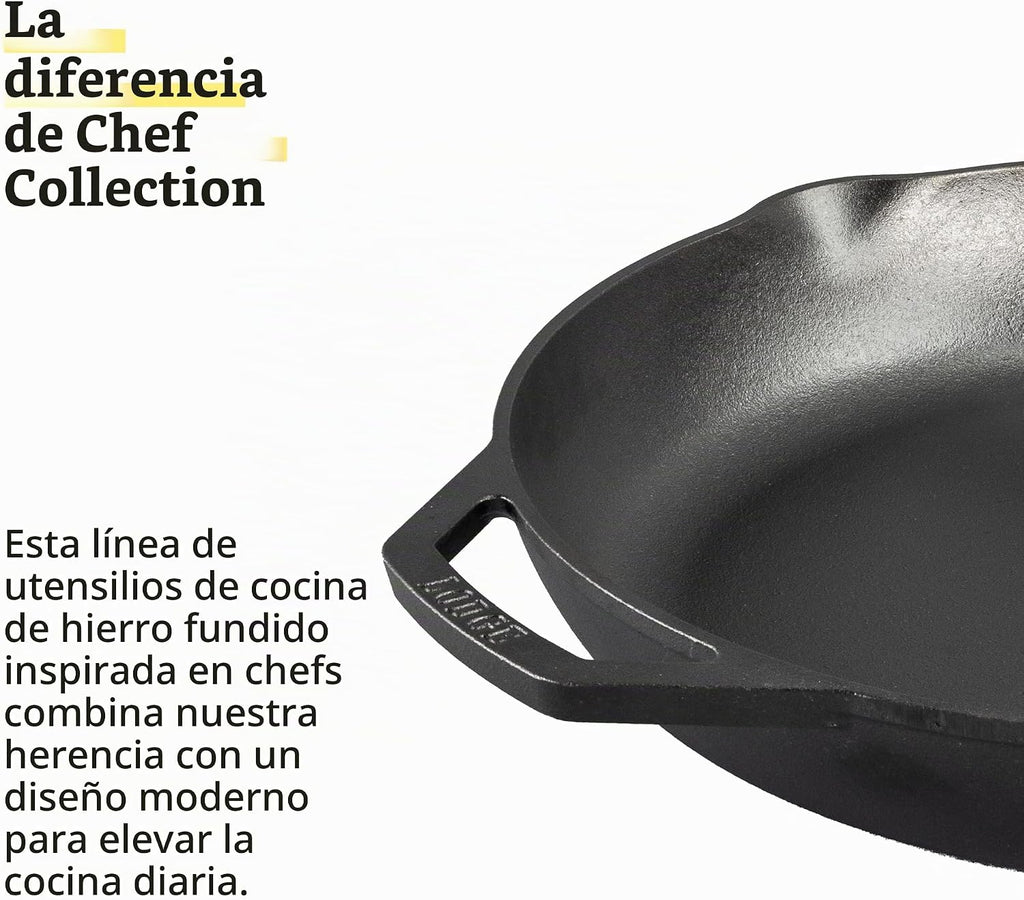 Lodge Chef Collection - Sartén de hierro fundido pre-sazonado de 14"