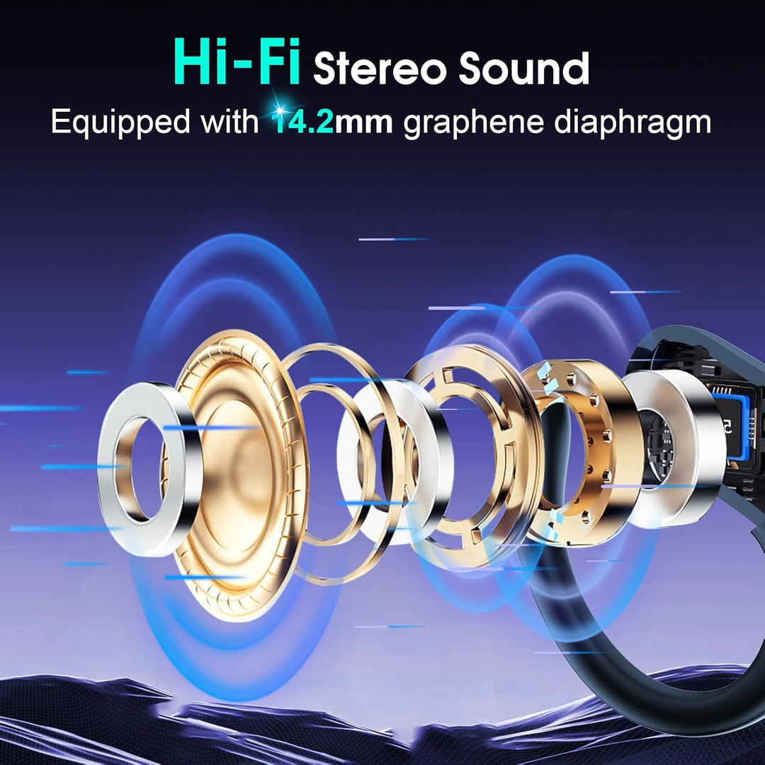 Aptkdoe - Auriculares inalámbricos 75 horas Bluetooth 5.4 para depo...