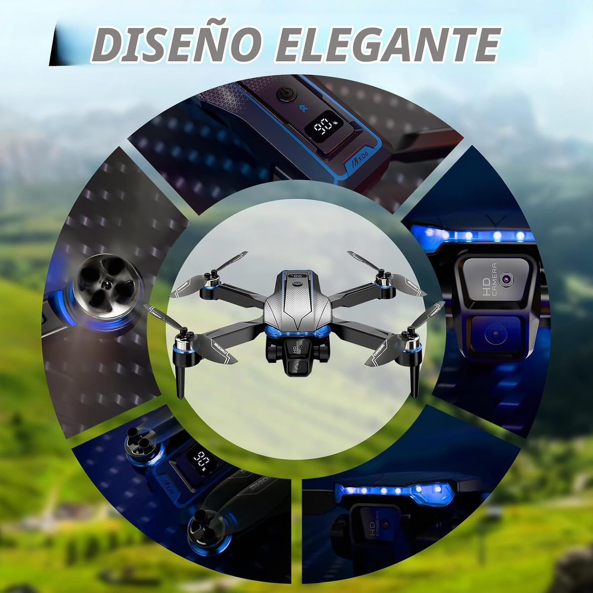 FPV Drone con cámara 1080P – Liquidación! Mini dron RC plegable con funda de transporte, 2 baterías, selfie gesto, retención de altitud, despegue/aterrizaje con una tecla, giros 3D, adultos y niños - solo $25.99