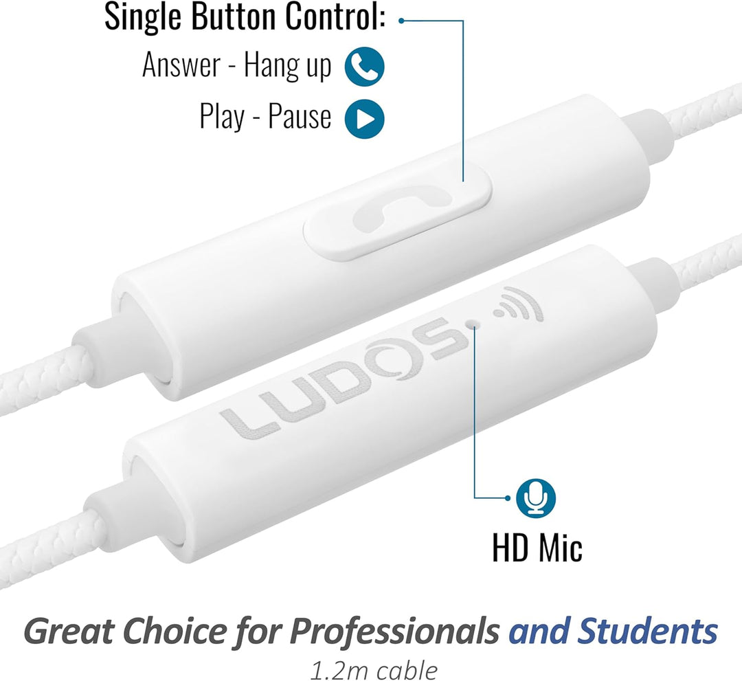 LUDOS Clamor - Audífonos con cable tipo in-ear, 5 años de garantía,...